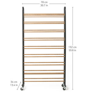Tatkraft Ellen 13100 Holzlook Schuhständer, 9 Etagen Stahl, Gummi